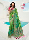 Light Green Colour Latest Designer Heavy Wedding Wear Banarsi Silk Printed Sarees Collection 10089